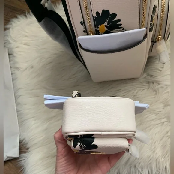 Coach Court Backpack and Mini Keychain Set Flower Print - Picture 13 of 15